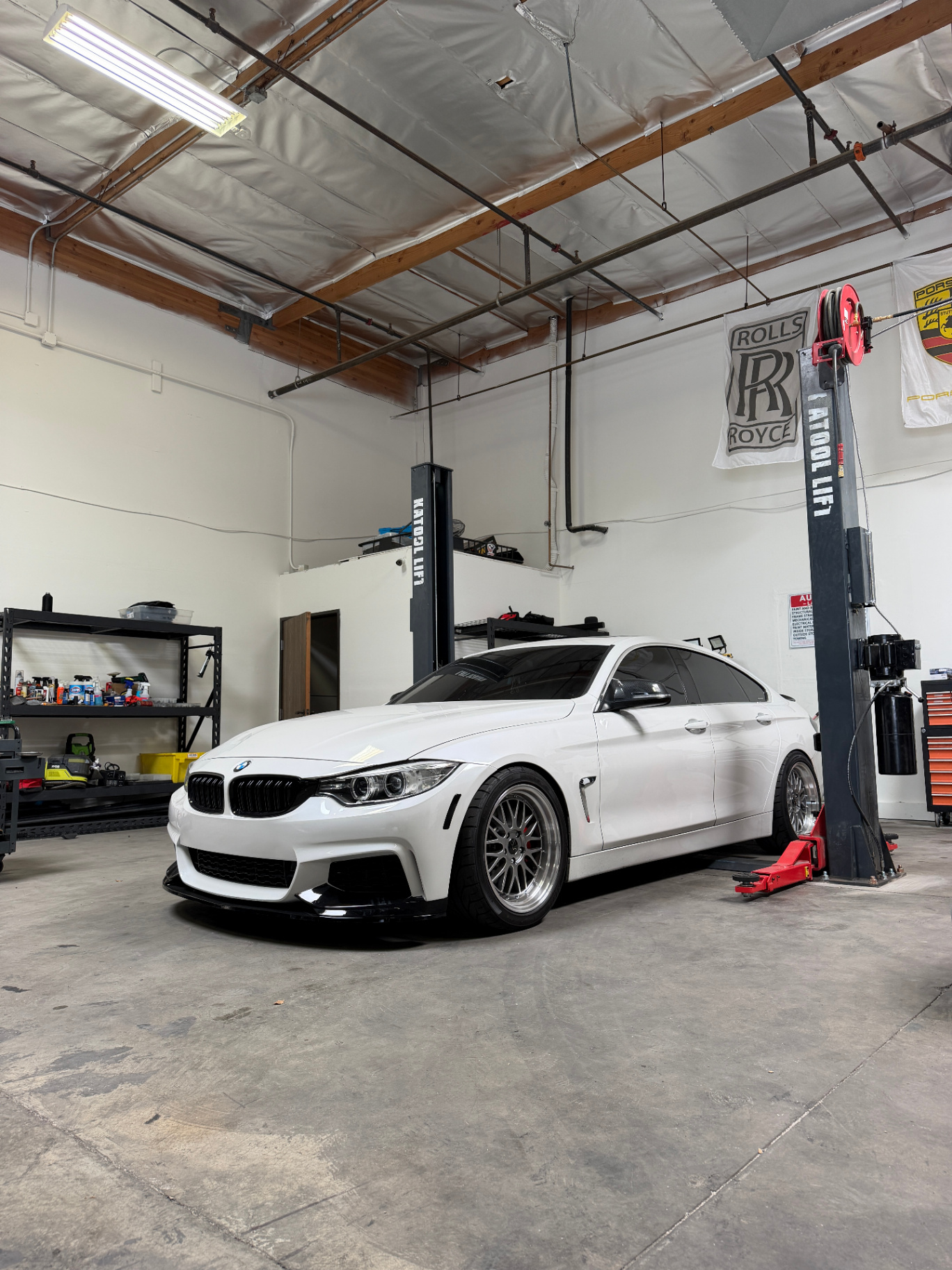 BMW 4 Series on the lift at RPM Motors